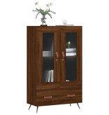 VidaXL Hoge kast 69,5x31x115 cm bewerkt hout bruineikenkleurig