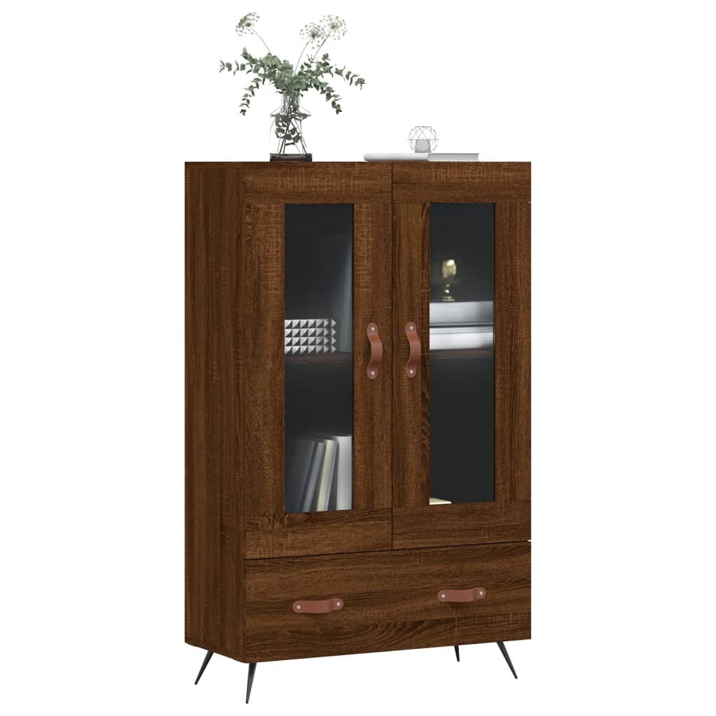 VidaXL Hoge kast 69,5x31x115 cm bewerkt hout bruineikenkleurig