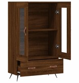 VidaXL Hoge kast 69,5x31x115 cm bewerkt hout bruineikenkleurig