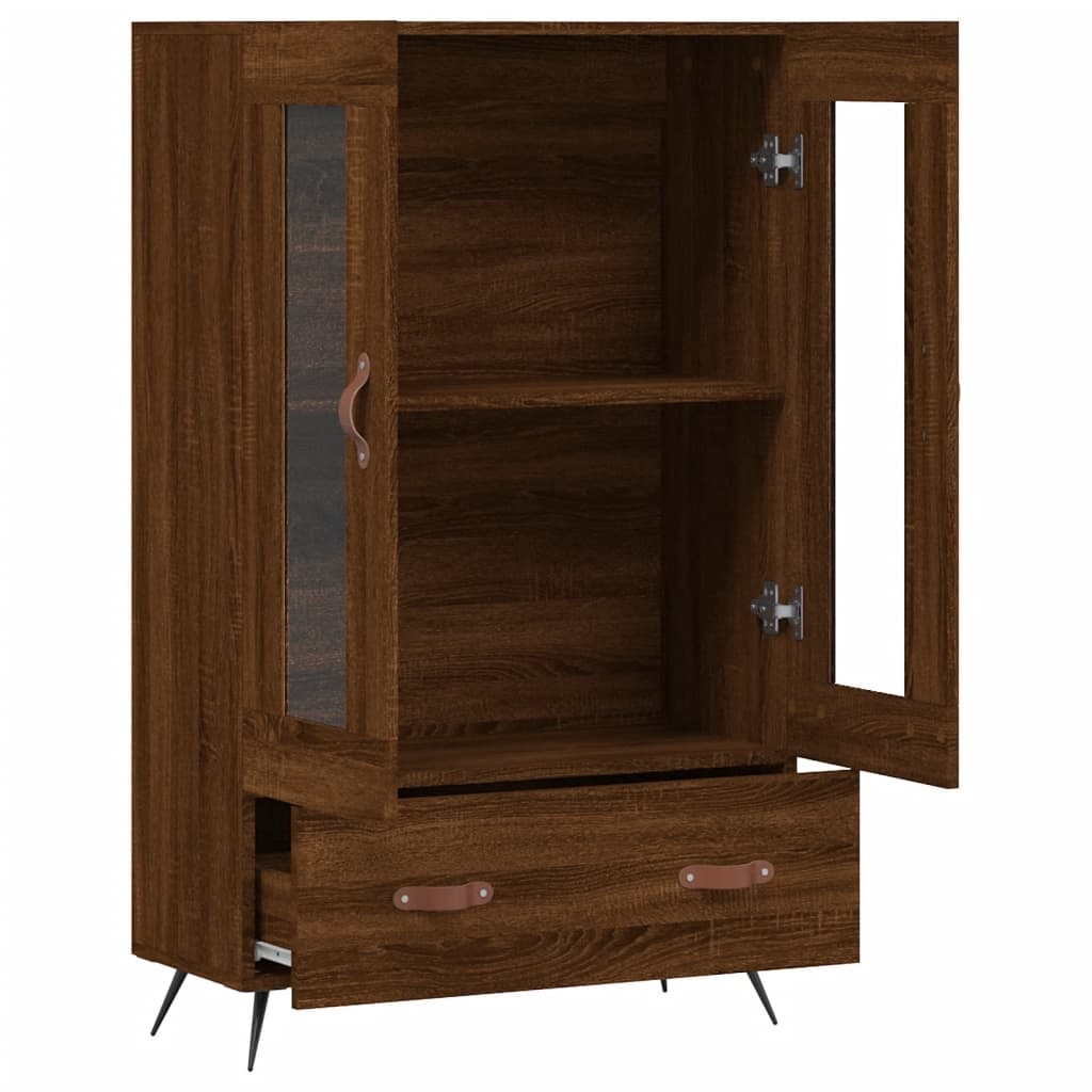 VidaXL Hoge kast 69,5x31x115 cm bewerkt hout bruineikenkleurig