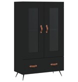 VidaXL Hoge kast 69,5x31x115 cm bewerkt hout zwart