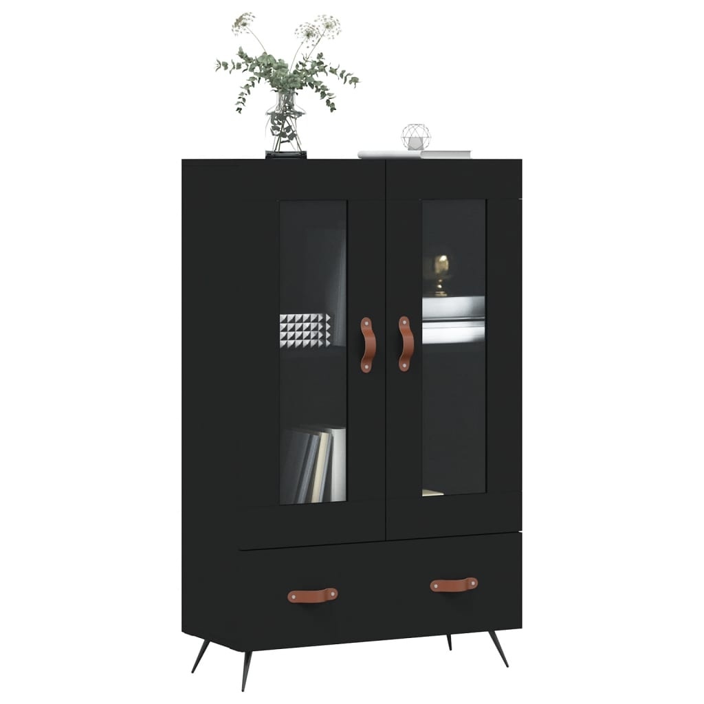 VidaXL Hoge kast 69,5x31x115 cm bewerkt hout zwart