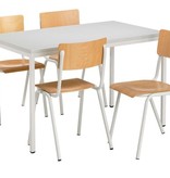 Kantinestoel of schoolstoel hout stapelbaar