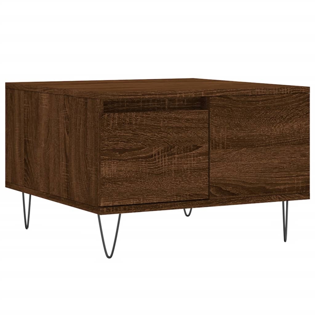 VidaXL Salontafel 55x55x36,5 cm bewerkt hout bruineikenkleurig