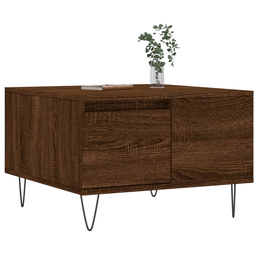 VidaXL Salontafel 55x55x36,5 cm bewerkt hout bruineikenkleurig