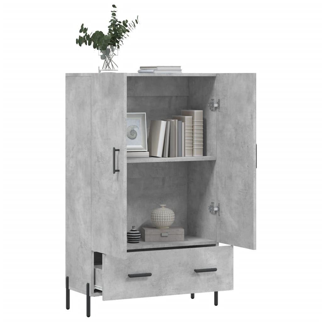 VidaXL Hoge kast 69,5x31x115 cm bewerkt hout betongrijs