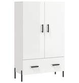VidaXL Hoge kast 69,5x31x115 cm bewerkt hout hoogglans wit