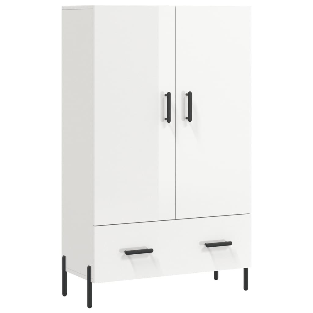 VidaXL Hoge kast 69,5x31x115 cm bewerkt hout hoogglans wit