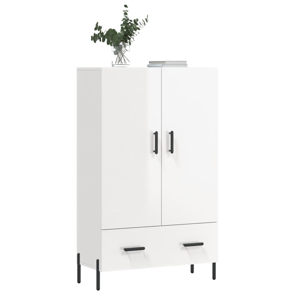 VidaXL Hoge kast 69,5x31x115 cm bewerkt hout hoogglans wit