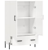 VidaXL Hoge kast 69,5x31x115 cm bewerkt hout hoogglans wit