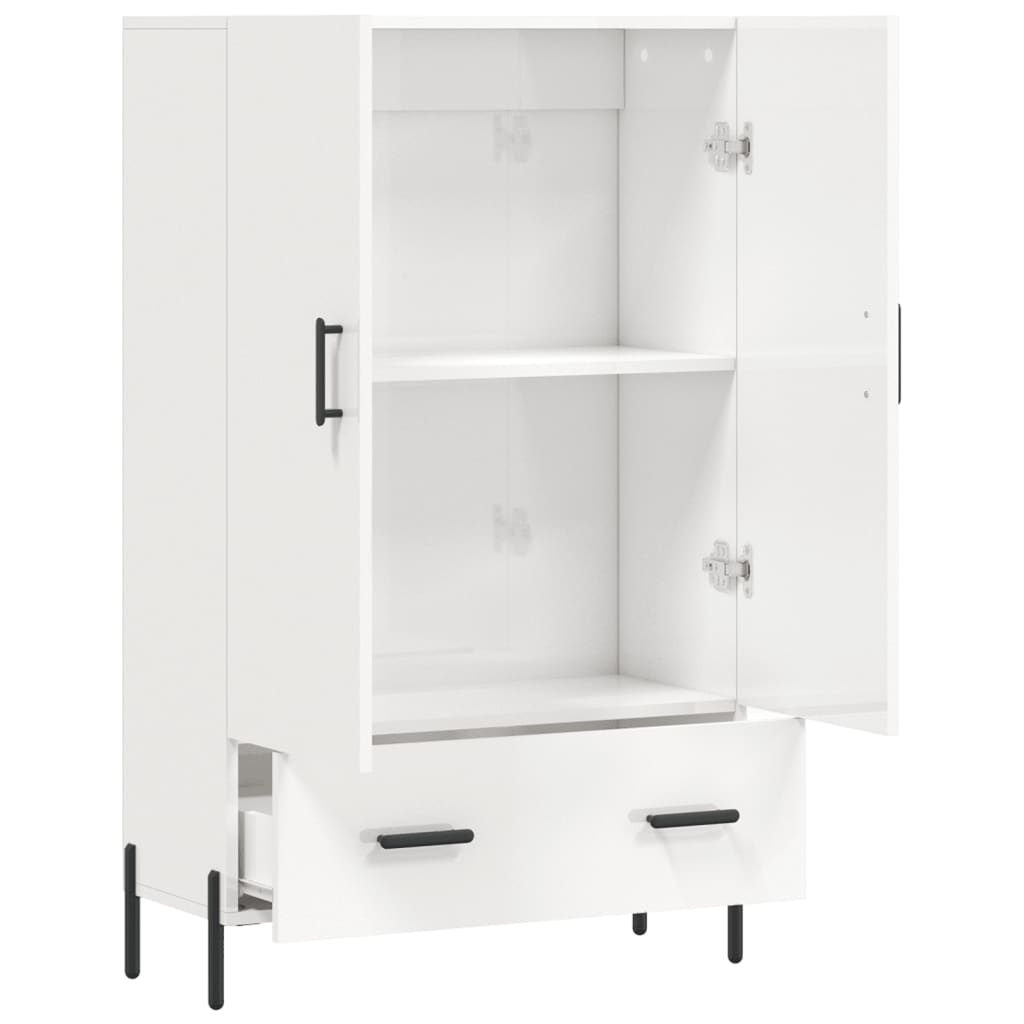 VidaXL Hoge kast 69,5x31x115 cm bewerkt hout hoogglans wit
