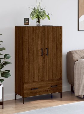 VidaXL Hoge kast 69,5x31x115 cm bewerkt hout bruineikenkleurig