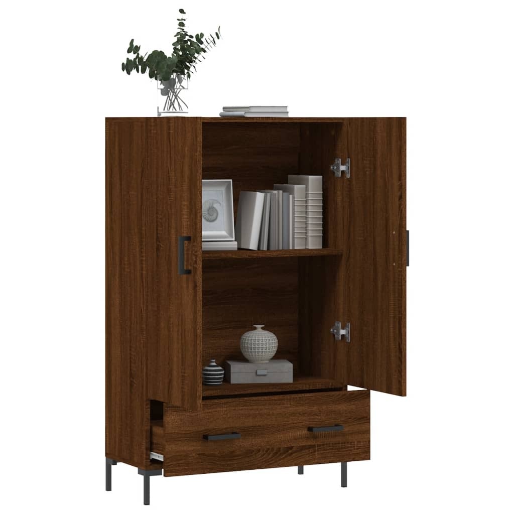 VidaXL Hoge kast 69,5x31x115 cm bewerkt hout bruineikenkleurig