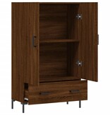 VidaXL Hoge kast 69,5x31x115 cm bewerkt hout bruineikenkleurig