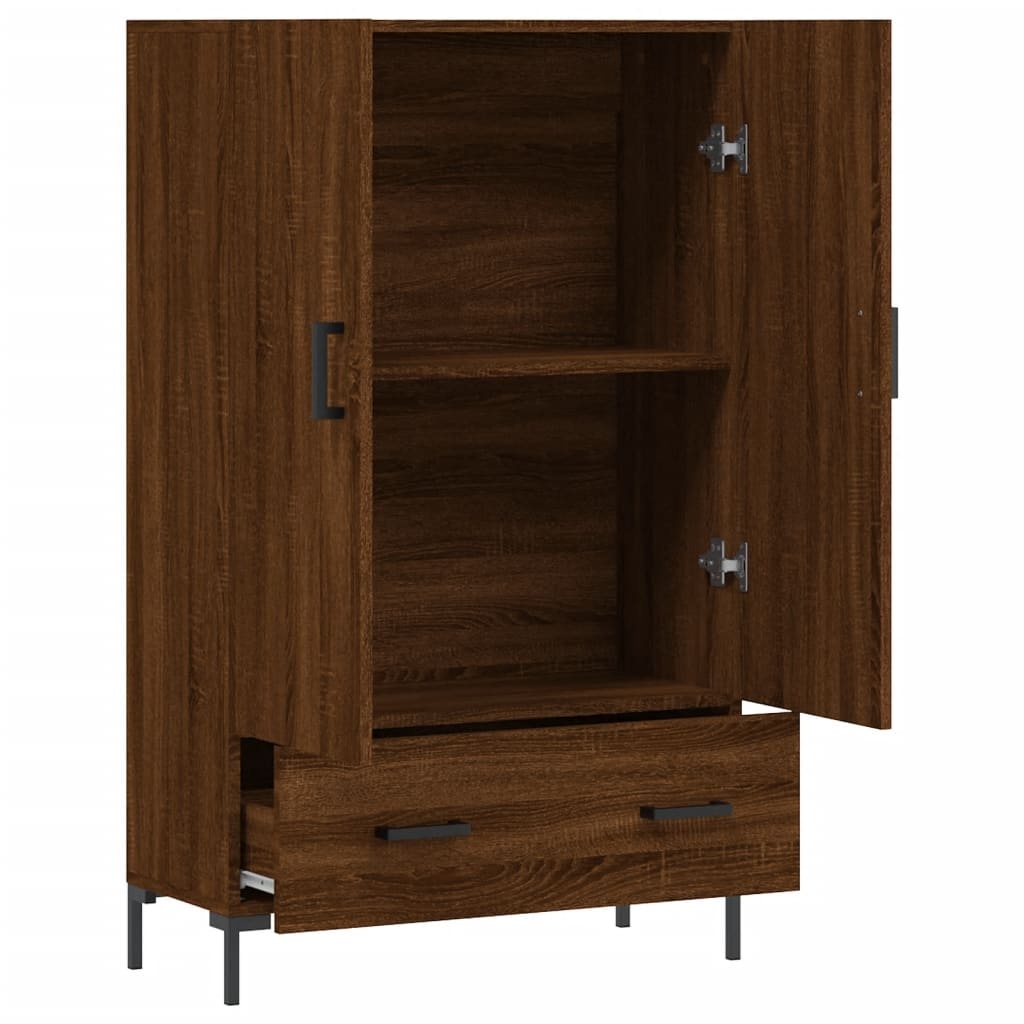 VidaXL Hoge kast 69,5x31x115 cm bewerkt hout bruineikenkleurig