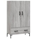 VidaXL Hoge kast 69,5x31x115 cm bewerkt hout grijs sonoma eikenkleurig