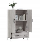 VidaXL Hoge kast 69,5x31x115 cm bewerkt hout grijs sonoma eikenkleurig