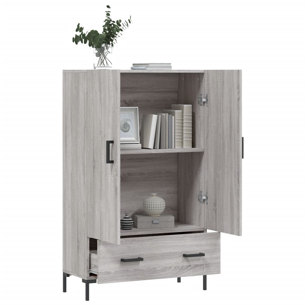 VidaXL Hoge kast 69,5x31x115 cm bewerkt hout grijs sonoma eikenkleurig