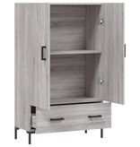 VidaXL Hoge kast 69,5x31x115 cm bewerkt hout grijs sonoma eikenkleurig