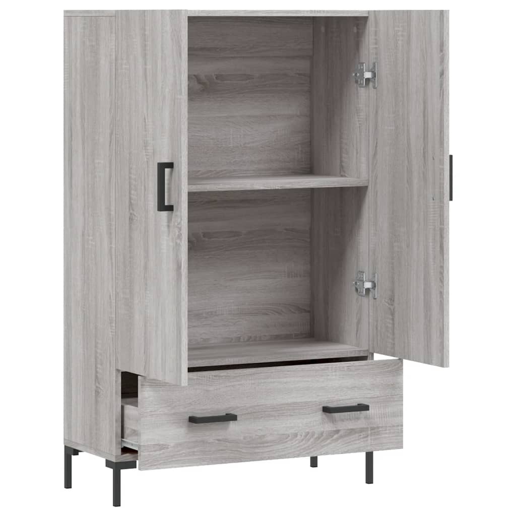 VidaXL Hoge kast 69,5x31x115 cm bewerkt hout grijs sonoma eikenkleurig
