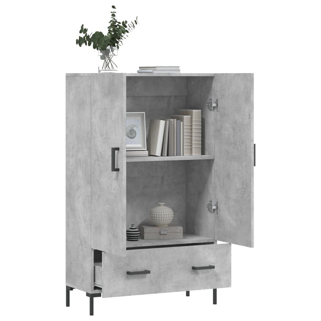 VidaXL Hoge kast 69,5x31x115 cm bewerkt hout betongrijs