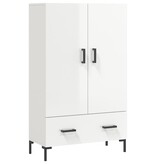 VidaXL Hoge kast 69,5x31x115 cm bewerkt hout hoogglans wit