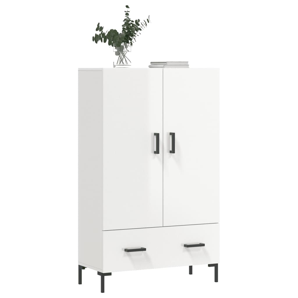 VidaXL Hoge kast 69,5x31x115 cm bewerkt hout hoogglans wit