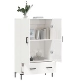 VidaXL Hoge kast 69,5x31x115 cm bewerkt hout hoogglans wit