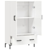 VidaXL Hoge kast 69,5x31x115 cm bewerkt hout hoogglans wit
