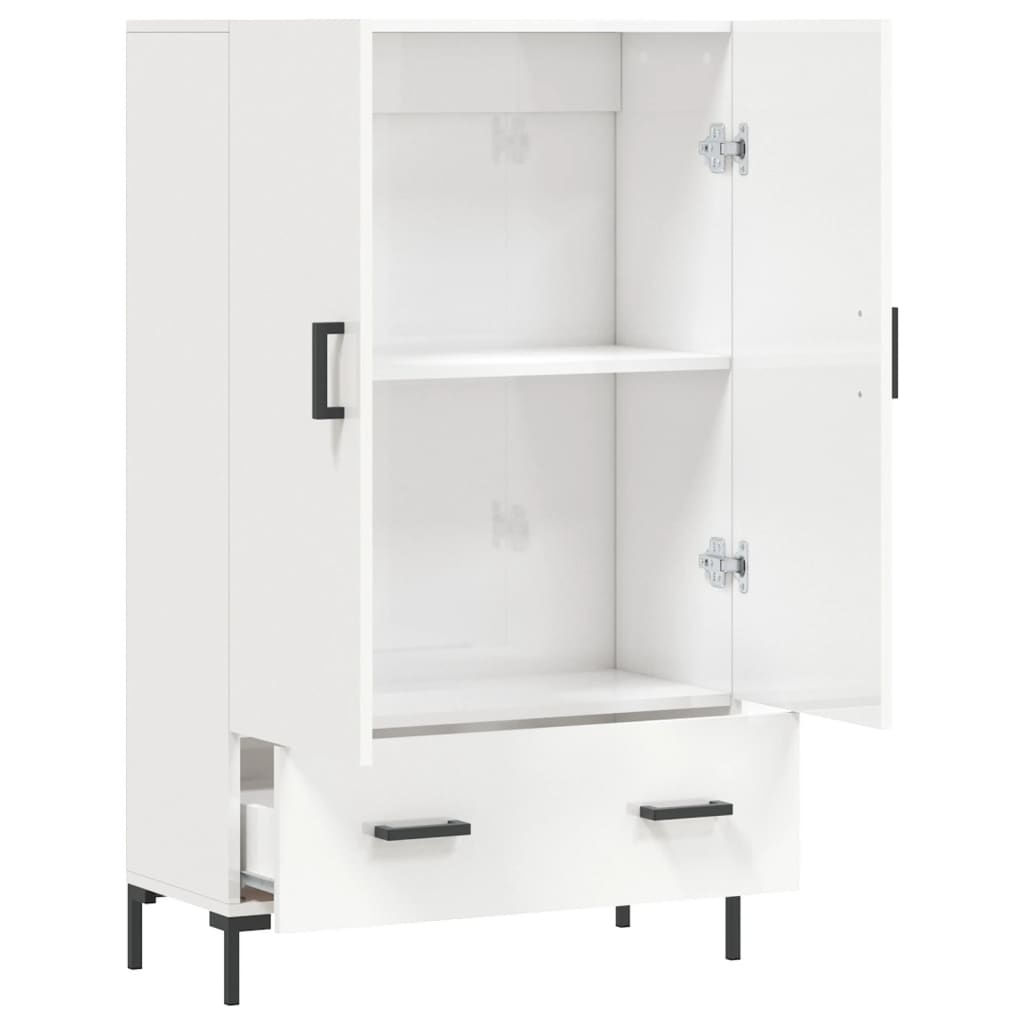 VidaXL Hoge kast 69,5x31x115 cm bewerkt hout hoogglans wit