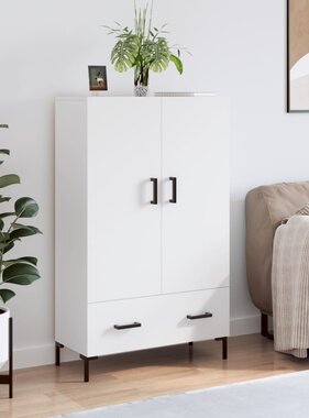 VidaXL Hoge kast 69,5x31x115 cm bewerkt hout wit