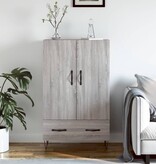 VidaXL Hoge kast 69,5x31x115 cm bewerkt hout grijs sonoma eikenkleurig