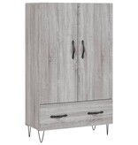 VidaXL Hoge kast 69,5x31x115 cm bewerkt hout grijs sonoma eikenkleurig