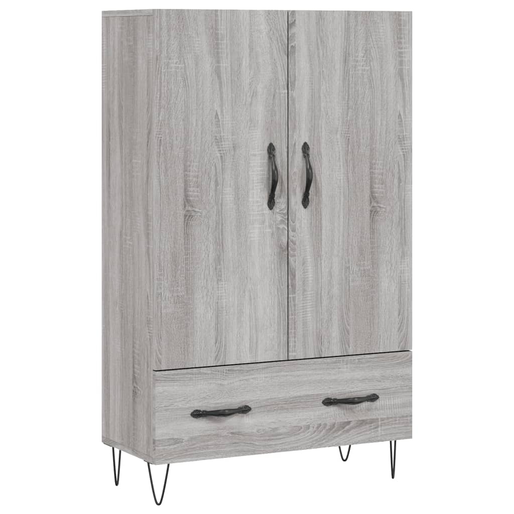 VidaXL Hoge kast 69,5x31x115 cm bewerkt hout grijs sonoma eikenkleurig