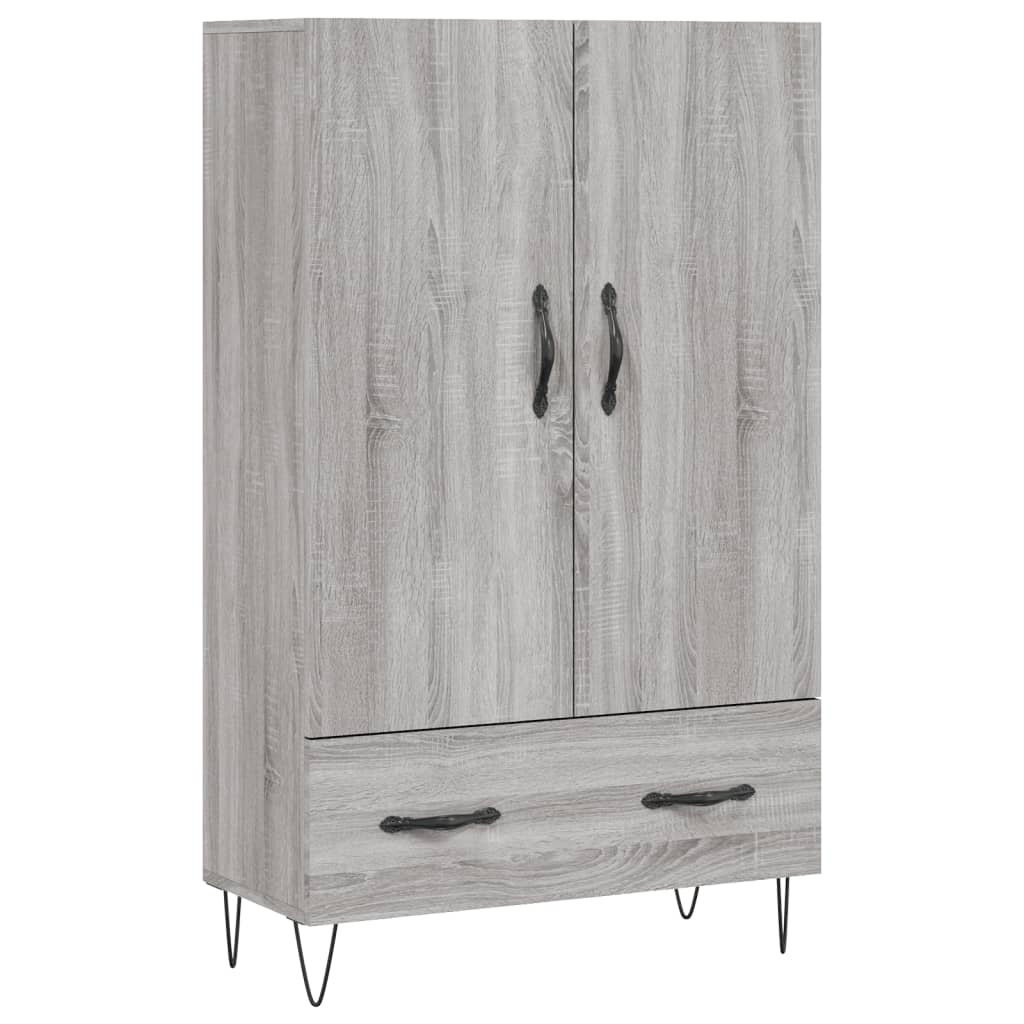 vidaXL Hoge kast 69,5x31x115 cm bewerkt hout grijs sonoma eikenkleurig