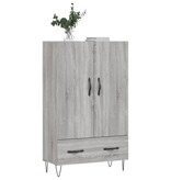 vidaXL Hoge kast 69,5x31x115 cm bewerkt hout grijs sonoma eikenkleurig