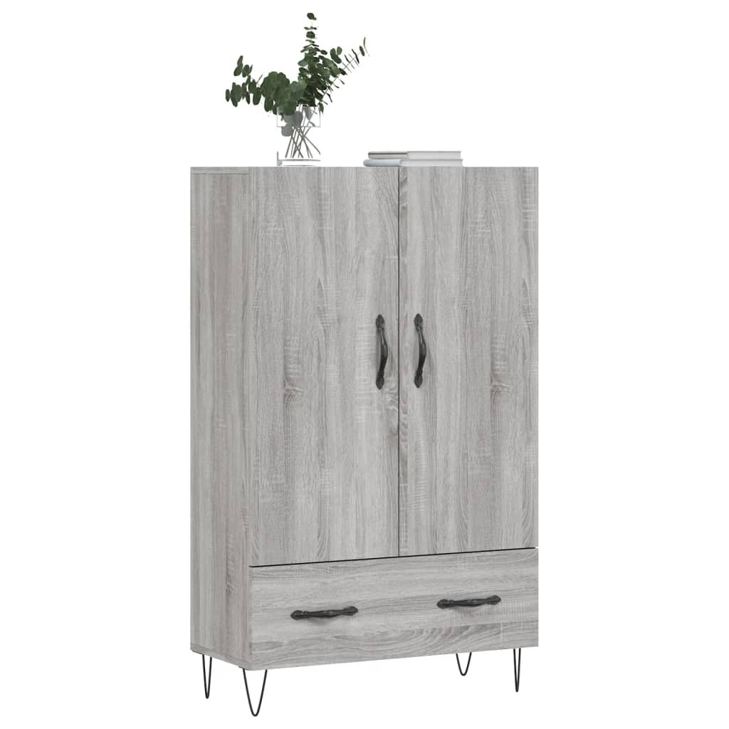 VidaXL Hoge kast 69,5x31x115 cm bewerkt hout grijs sonoma eikenkleurig