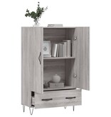 VidaXL Hoge kast 69,5x31x115 cm bewerkt hout grijs sonoma eikenkleurig