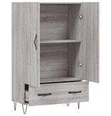 VidaXL Hoge kast 69,5x31x115 cm bewerkt hout grijs sonoma eikenkleurig