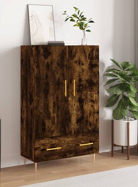 VidaXL Hoge kast 69,5x31x115 cm bewerkt hout gerookt eikenkleurig