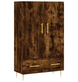 vidaXL Hoge kast 69,5x31x115 cm bewerkt hout gerookt eikenkleurig