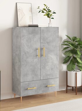 VidaXL Hoge kast 69,5x31x115 cm bewerkt hout betongrijs