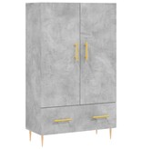 VidaXL Hoge kast 69,5x31x115 cm bewerkt hout betongrijs