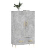 VidaXL Hoge kast 69,5x31x115 cm bewerkt hout betongrijs