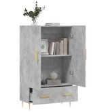 VidaXL Hoge kast 69,5x31x115 cm bewerkt hout betongrijs