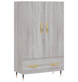 VidaXL Hoge kast 69,5x31x115 cm bewerkt hout grijs sonoma eikenkleurig