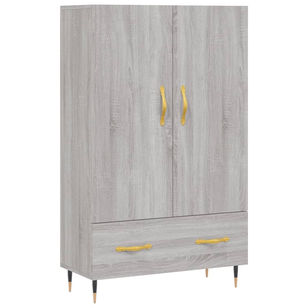 VidaXL Hoge kast 69,5x31x115 cm bewerkt hout grijs sonoma eikenkleurig