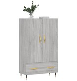VidaXL Hoge kast 69,5x31x115 cm bewerkt hout grijs sonoma eikenkleurig