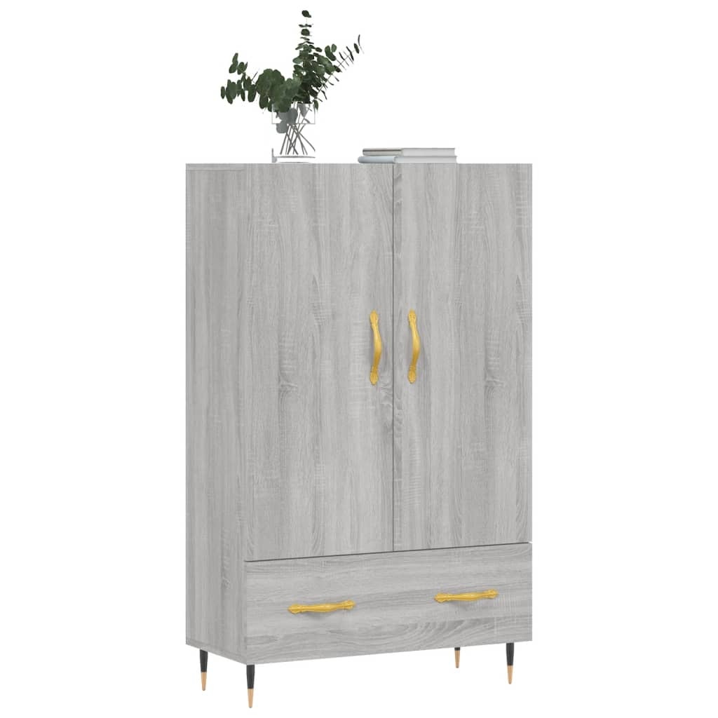 VidaXL Hoge kast 69,5x31x115 cm bewerkt hout grijs sonoma eikenkleurig