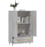 VidaXL Hoge kast 69,5x31x115 cm bewerkt hout grijs sonoma eikenkleurig